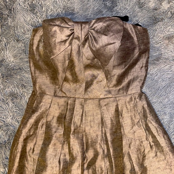 Antonio Melani Brown Linen Strapless  Dress - Picture 6 of 12